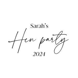Hen Party Script Personalised Pint Glass, Gifts Black