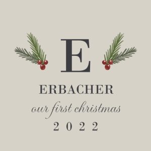 Holiday Monogram Personalised Christmas Bauble, Gifts White