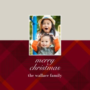 Holiday Plaid Personalised Christmas Bauble, Gifts Red