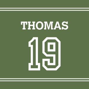 Jersey Number Personalised Water Bottle, 18oz (500ml), Gifts Green