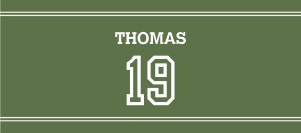 Jersey Number Personalised Water Bottle, 18oz (500ml), Gifts Green