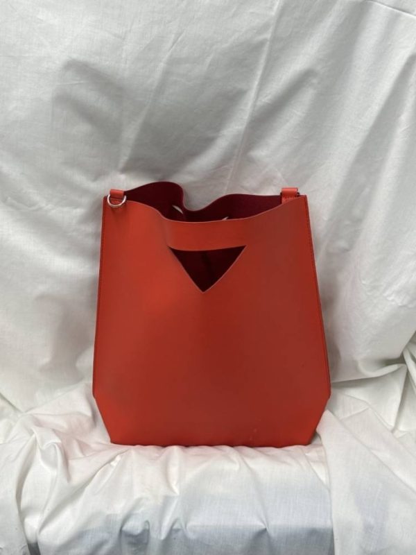 Kenzo Perfumes Red Tote Bag Fragrances Shopping Medium Handbag Womens