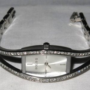 Ladies Solo Quartz Bejewelled And Chromed Bracelet Watch.