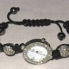 Ladies 'style' Bejewelled Quartz Watch With Beaded Pull Cord Bracelet.
