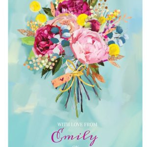 Ling Design Bright Watercolour Flower Bouquet Personalised Mother's Day Card
