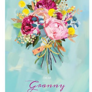 Ling Design Bright Watercolour Flower Bouquet Personalised Mother's Day Card For Granny