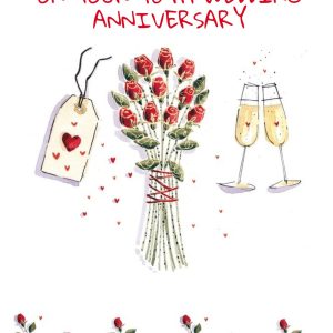 Ling Design Roses, Gifts, And Champagne Happy 40th Anniversary Card