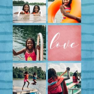 Love Blocks Personalised Beach Towel, Gifts Blue