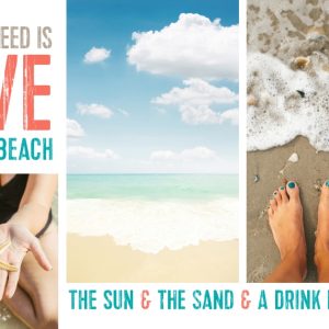 Love and the Beach Personalised Beach Towel, Gifts Red