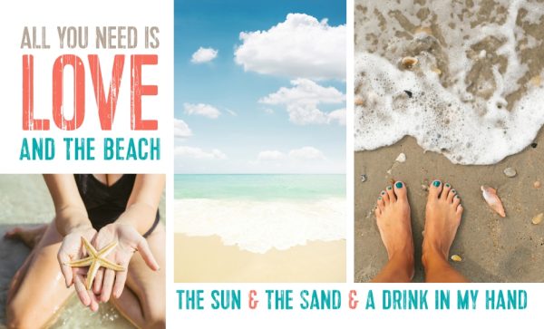 Love and the Beach Personalised Beach Towel, Gifts Red