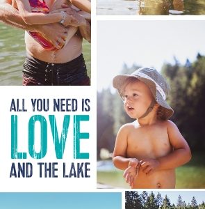 Love and the Lake Personalised Beach Towel, Gifts Green