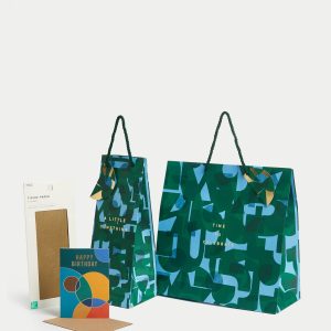 M&S Abstract Circles Gift Wrap Set With Birthday Card, Gift Bags & Tissue