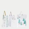 M&S Christmas Gift Bags Pack - Silver & White Designs