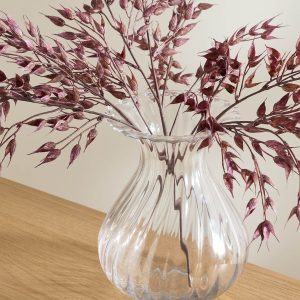 M&S Collection Fluted Glass Bouquet Vase - Clear, Clear