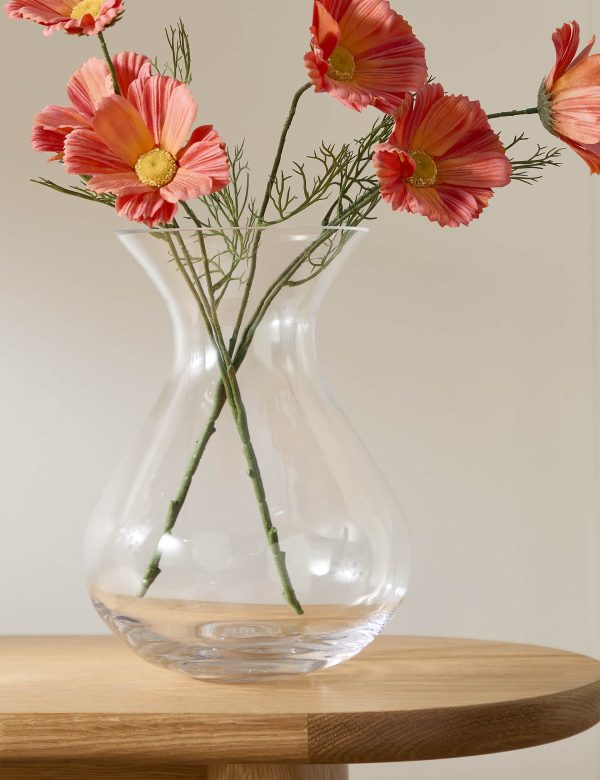 M&S Collection Medium Bouquet Vase - Clear, Clear