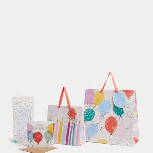 M&S Colourful Gift Wrap Set With Birthday Card, Gift Bags & Tissue