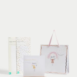 M&S Gold Fairy Gift Wrap Set With Birthday Card, Gift Bag & Tissue