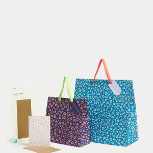 M&S Leopard Print Gift Wrap Set With Birthday Card, Gift Bags & Tissue