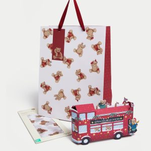 M&S Spencer Bear™ 3D Christmas Card, Gift Bag & Tissue Paper