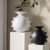 M&S X Kelly Hoppen Scallop Edge Ceramic Bouquet Vase - Black, Black