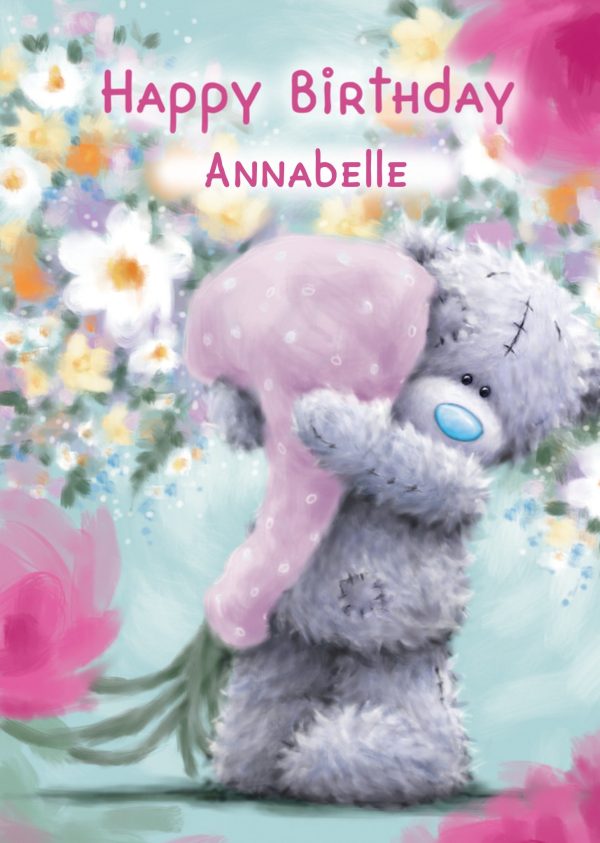 Me To You Cute Tatty Teddy Floral Bouquet Birthday Card