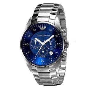 Men'S Emporio Armani Ar5860 Silver Stainless Steel Chronograph Watch! | Wowcher