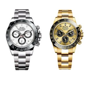 Men'S Stainless Steel Waterproof Luxe Watch - Gold Or Silver | Wowcher