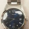 Mens Accurist Watch Blue Bezel Silver Strap