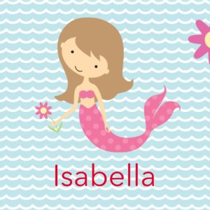 Mermaid Personalised Beach Towel, Gifts Light Blue