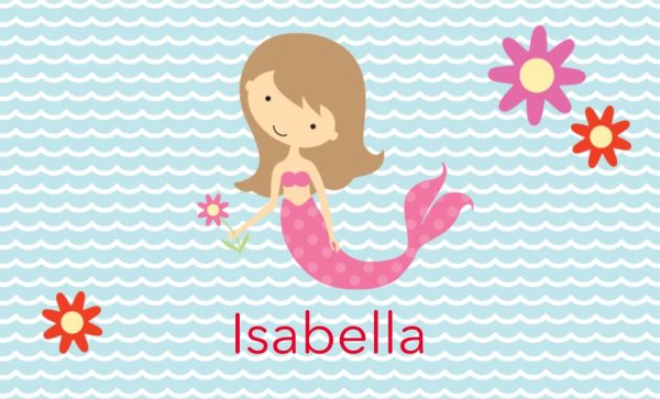 Mermaid Personalised Beach Towel, Gifts Light Blue