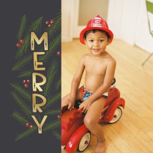 Merry Personalised Christmas Bauble, Gifts gold