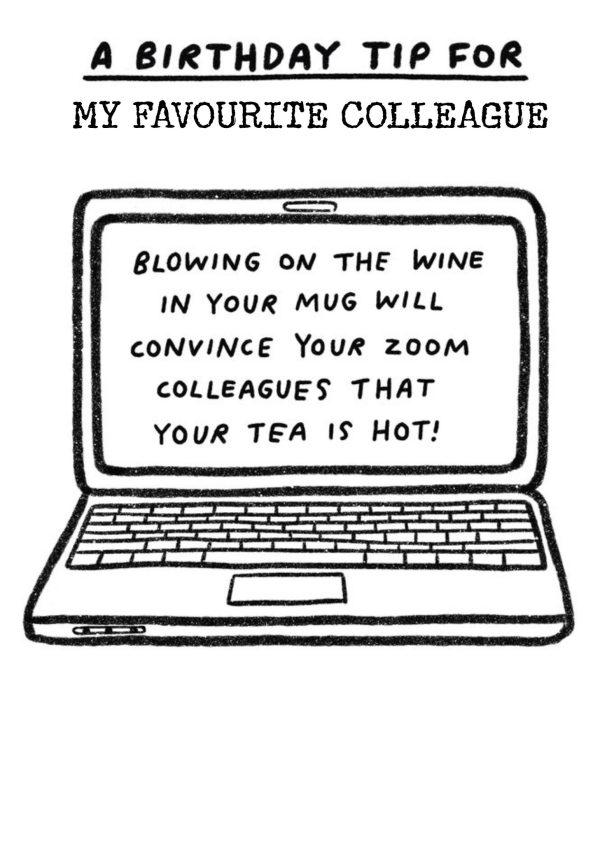 Moonpig A Birthday Tip Laptop Illustration Card