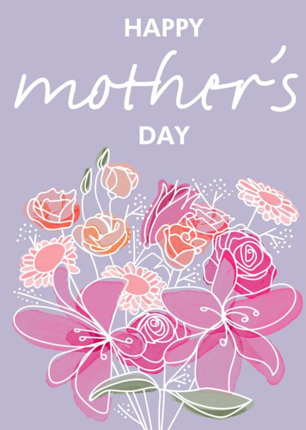 Moonpig Abstract Flower Bouquet Happy Mother's Day Card