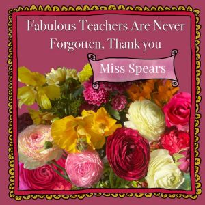 Moonpig Alex Sharp Photographic Floral Bouquet Fabulous Teachers Are Never Forgotten Thank You Card