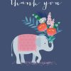 Moonpig Blue Elephant Bouquet Thank You Card