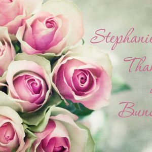 Moonpig Bouquet Of Pink Roses Personalised Thanks A Bunch Card