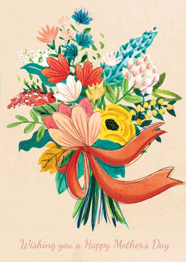 Moonpig Bright And Colourful Floral Bouquet Happy Mother's Day Card