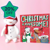 Moonpig Christmas Is Awesome Book & Marshmallow Snowman Gift Set
