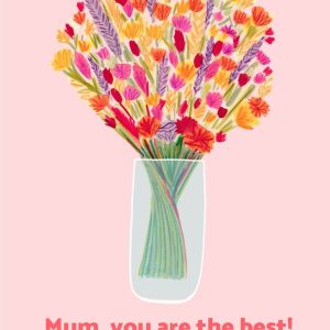 Moonpig Cute Illustrated Bouquet Mum You Are The Best Card