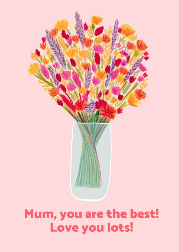 Moonpig Cute Illustrated Bouquet Mum You Are The Best Card