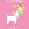 Moonpig Cute Illustrated Goat With Bouquet Birthday Card