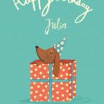 Moonpig Dog With Present Gift Happy Birthday Card