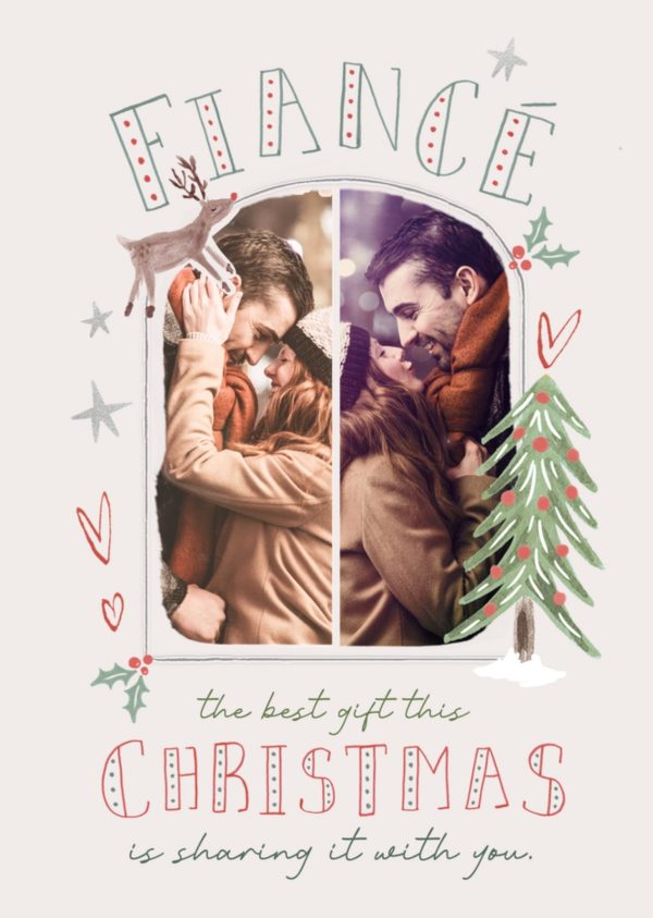 Moonpig Fiancé The Best Gift This Christmas Photo Upload Card