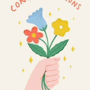 Moonpig Floral Bouquet Illustrated Congratulations Card