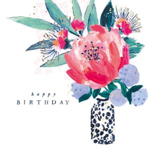 Moonpig Flower Bouquet Illustration Happy Birthday Card