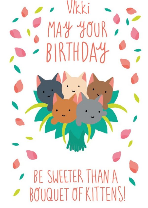 Moonpig Funny Birthday Card - A Bouquet Of Kittens