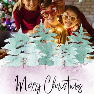 Moonpig Gift Delivery Watercolour Christmas Tree Photo Upload Card