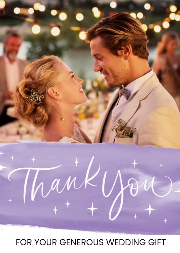 Moonpig Handwritten Thank You For Your Wedding Gift Photo Upload Card