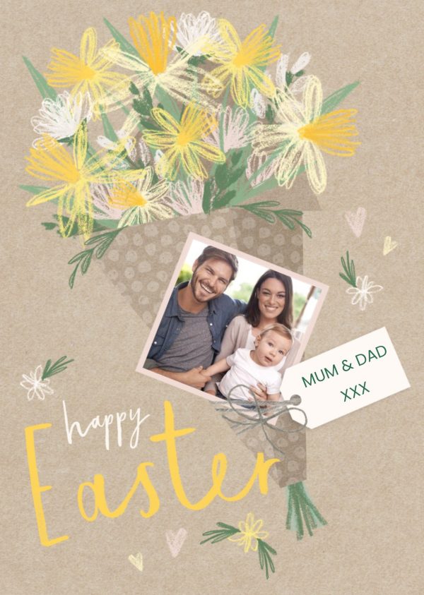Moonpig Happy Easter Bouquet Photo Upload Card