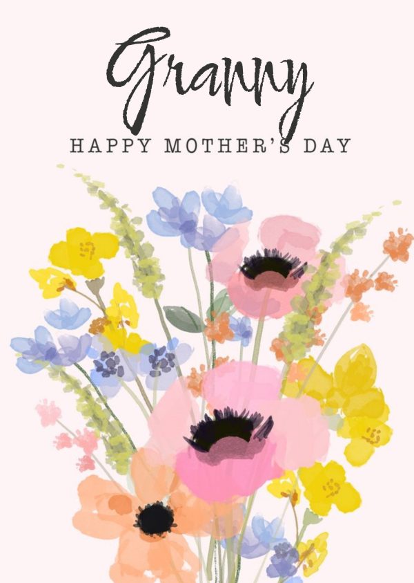 Moonpig Happy Mothers Day Granny Flowers Floral Bouquet Mothers Day Card